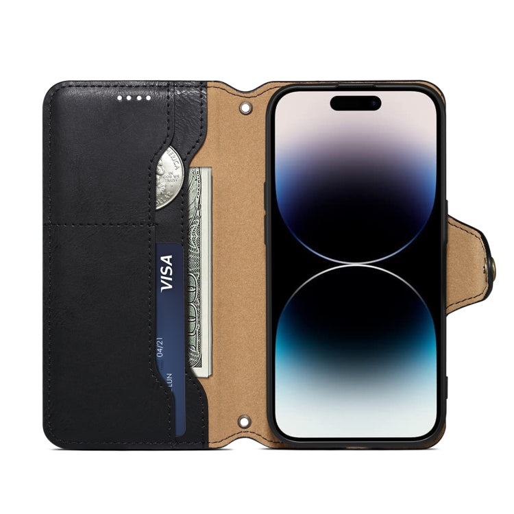 Denior Cowhide Texture Wallet Style Leather Phone Case