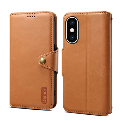 Denior Cowhide Texture Wallet Style Leather Phone Case