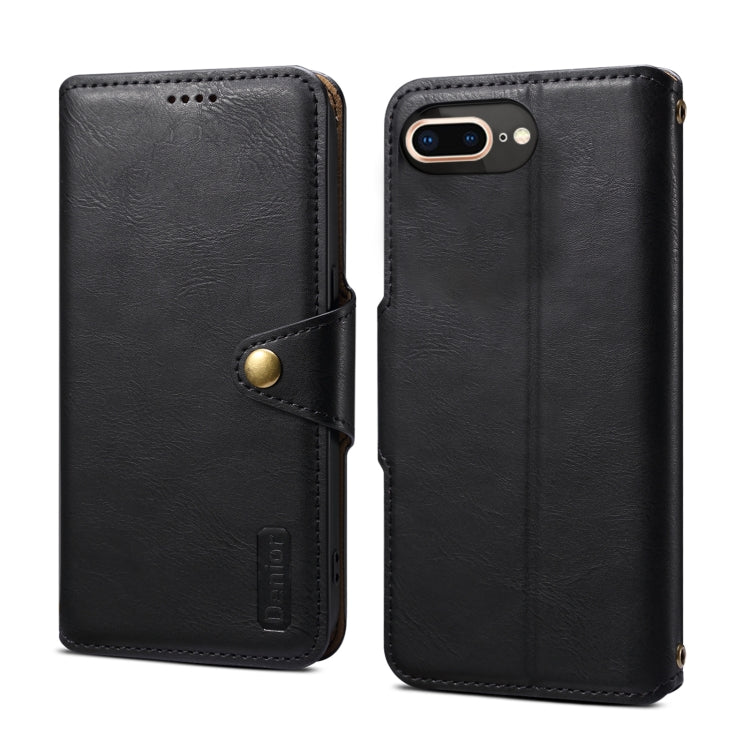 Denior Cowhide Texture Wallet Style Leather Phone Case