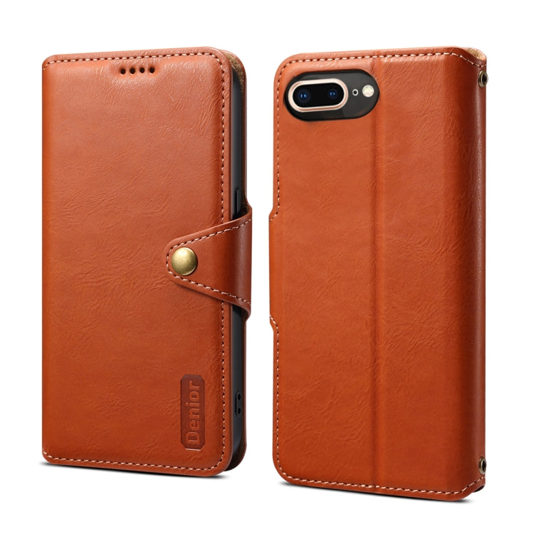Denior Cowhide Texture Wallet Style Leather Phone Case