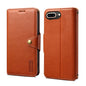 Denior Cowhide Texture Wallet Style Leather Phone Case