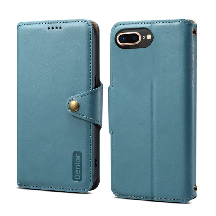 Denior Cowhide Texture Wallet Style Leather Phone Case