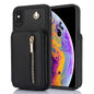YM006 Skin Feel Zipper Card Bag Phone Case with Dual Lanyard