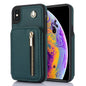 YM006 Skin Feel Zipper Card Bag Phone Case with Dual Lanyard