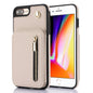 YM006 Skin Feel Zipper Card Bag Phone Case with Dual Lanyard