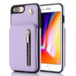 YM006 Skin Feel Zipper Card Bag Phone Case with Dual Lanyard