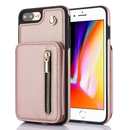 YM006 Skin Feel Zipper Card Bag Phone Case with Dual Lanyard