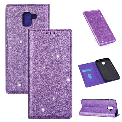 Ultrathin Glitter Magnetic Horizontal Flip Leather Case with Holder & Card Slots, For Samsung Galaxy A70, For Samsung Galaxy A7 (2018) / A750, For Samsung Galaxy J4 (2018), For Samsung Galaxy J4+, For Samsung Galaxy J6 (2018), For Samsung Galaxy J6+���...