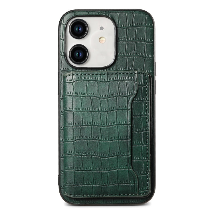 Crocodile Texture Card Bag Design Full Coverage Phone Case