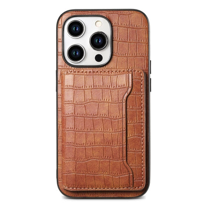 Crocodile Texture Card Bag Design Full Coverage Phone Case