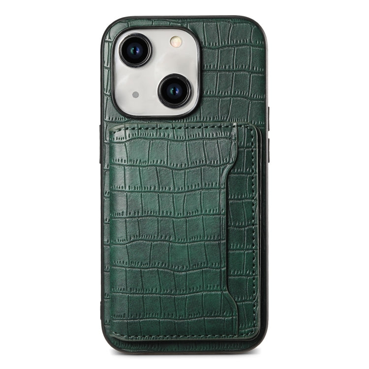 Crocodile Texture Card Bag Design Full Coverage Phone Case