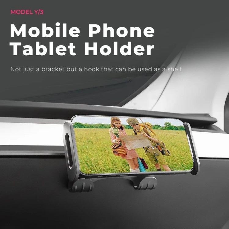 For Tesla Model 3 / Y Car Rear Seat Phone Tablet Holder, Bracket Base, Base + Phone Bracket