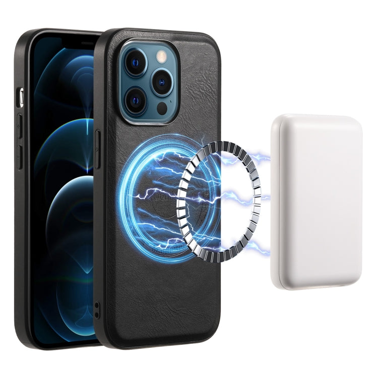 Denior Cowhide Texture Leather MagSafe Phone Case