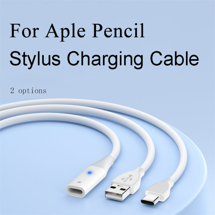 For Apple Pencil 1 USB-C / Type-C to 8 Pin Stylus Charging Cable with Indicator Light