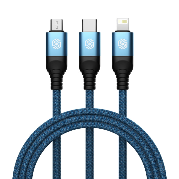 Nillkin Swift Pro 1m 3 in 1 USB to 8 Pin + Type-C + Micro USB Fast Charging Cable
