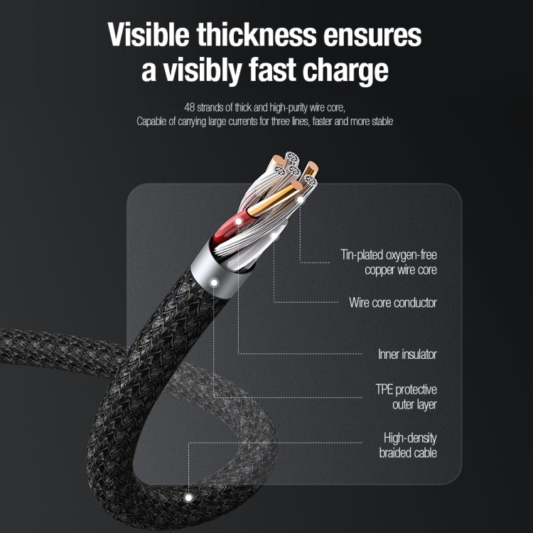 Nillkin Swift Pro 1m 3 in 1 USB to 8 Pin + Type-C + Micro USB Fast Charging Cable