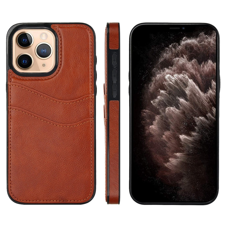 Litchi Leather Skin Card Slots Phone Case