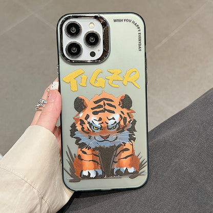 Electroplated Lens Ring Cartoon Animal Phone Case
