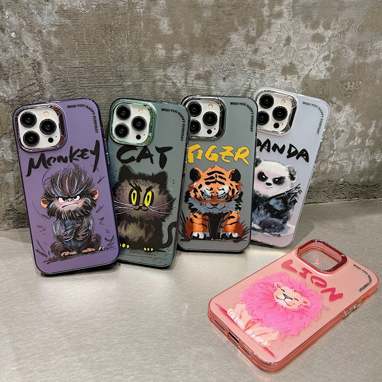 Electroplated Lens Ring Cartoon Animal Phone Case