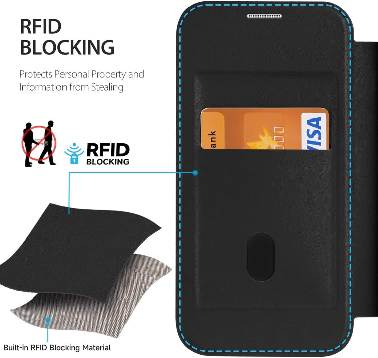 RFID Blocking Adsorption Flip Leather Phone Case