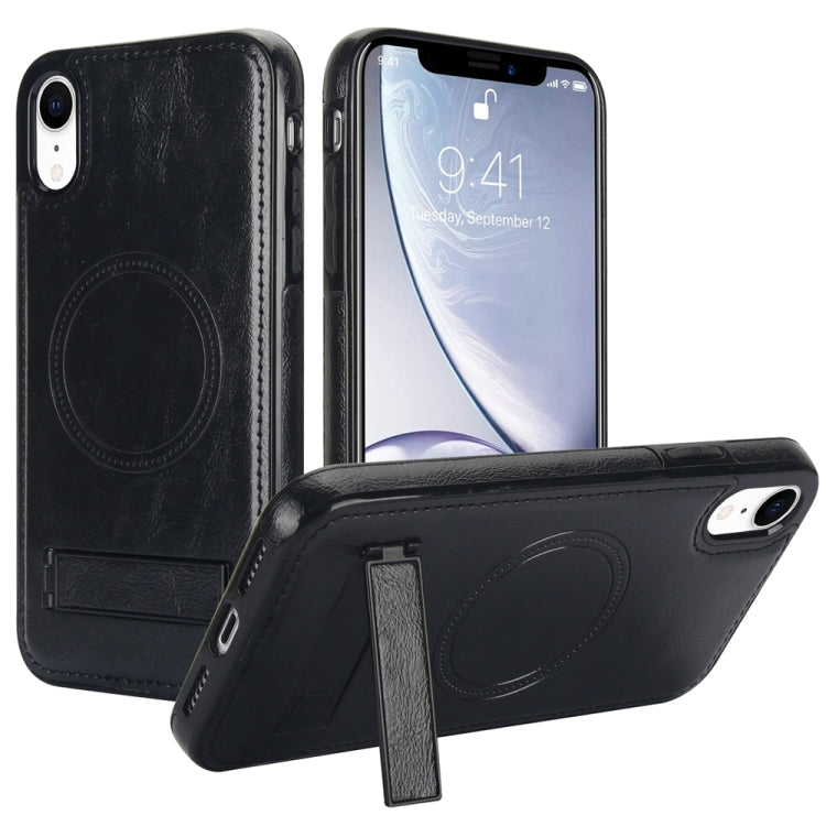 Retro Leather Invisible Stand MagSafe Phone Case