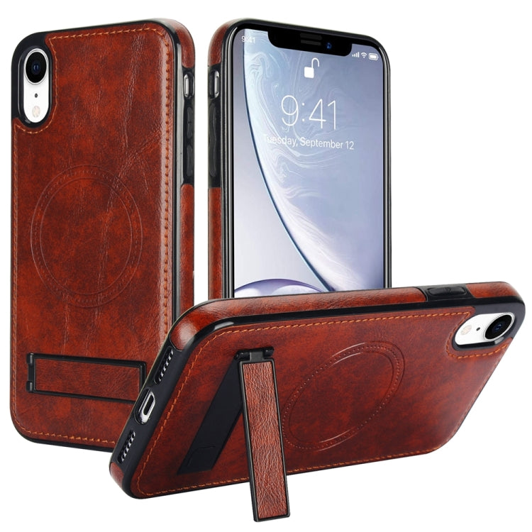 Retro Leather Invisible Stand MagSafe Phone Case
