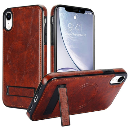 Retro Leather Invisible Stand MagSafe Phone Case