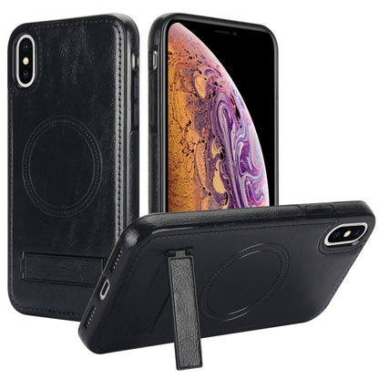Retro Leather Invisible Stand MagSafe Phone Case
