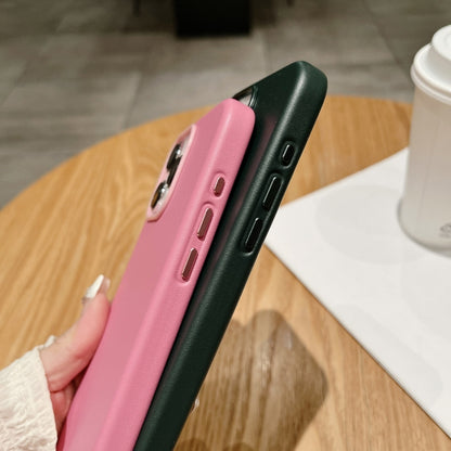 Pure Color Leather Magsafe Magnetic Phone Case