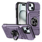 TPU+PC Shockproof Card Phone Case with Metal Ring Holder