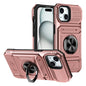 TPU+PC Shockproof Card Phone Case with Metal Ring Holder