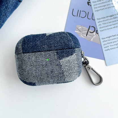Stitching Denim Cloth Bluetooth Earphone Protective Case