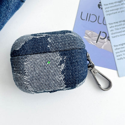 Stitching Denim Cloth Bluetooth Earphone Protective Case