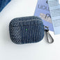 Stitching Denim Cloth Bluetooth Earphone Protective Case