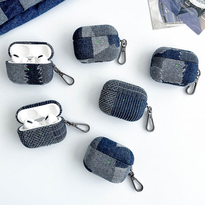 Stitching Denim Cloth Bluetooth Earphone Protective Case