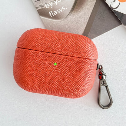 Cross Texture PU Leather Bluetooth Earphone Protective Case