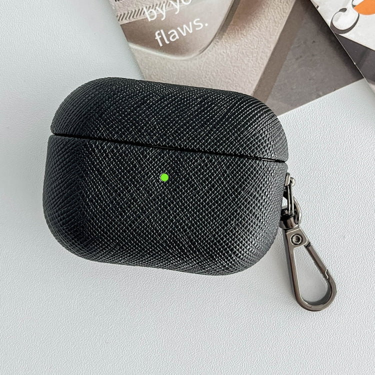 Cross Texture PU Leather Bluetooth Earphone Protective Case