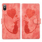 Pen Heart Cat Embossed Leather Phone Case