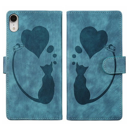 Pen Heart Cat Embossed Leather Phone Case
