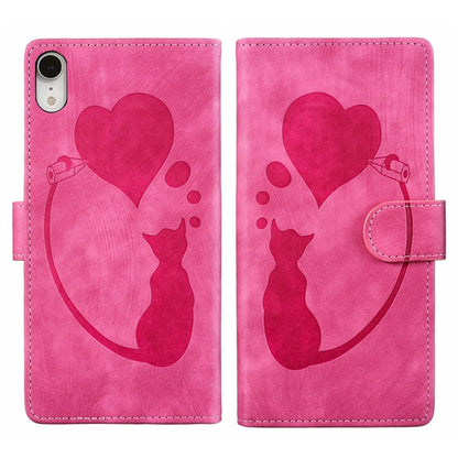 Pen Heart Cat Embossed Leather Phone Case