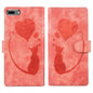 Pen Heart Cat Embossed Leather Phone Case