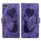 Pen Heart Cat Embossed Leather Phone Case