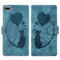 Pen Heart Cat Embossed Leather Phone Case
