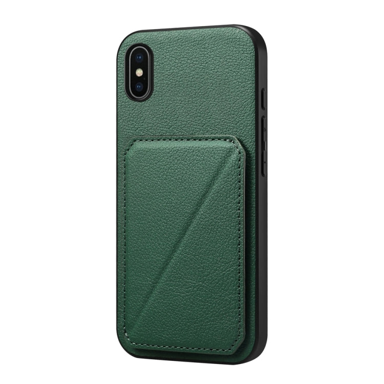 D04 Calf Texture Dual Card Slot Holder Phone Case