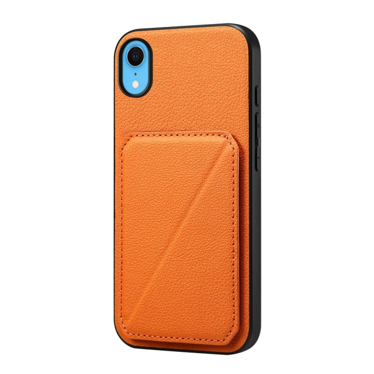 D04 Calf Texture Dual Card Slot Holder Phone Case