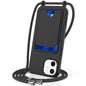 Integrated Card Bag Solid Color Liquid Silicone Phone Case with Lanyard
