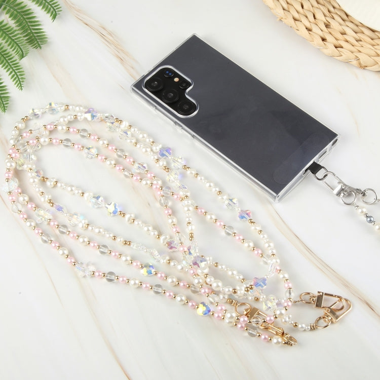 Phone Anti-lost Neck Chain Plastic Diamond Pearl Crossbody Lanyard