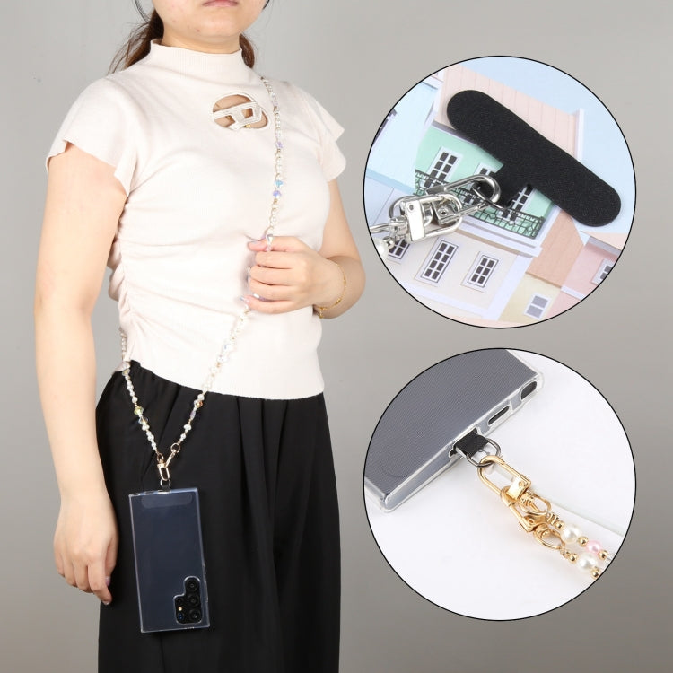 Phone Anti-lost Neck Chain Plastic Diamond Pearl Crossbody Lanyard