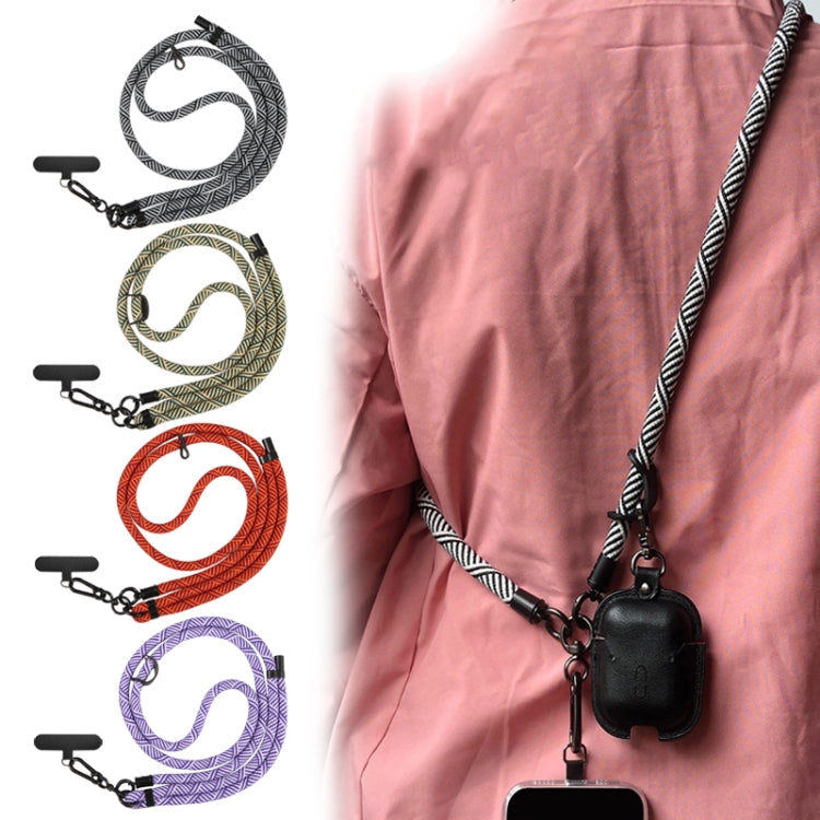 8mm Twill Texture Adjustable Phone Anti-lost Neck Chain Nylon Crossbody Lanyard, Adjustable Length: about 75-135cm