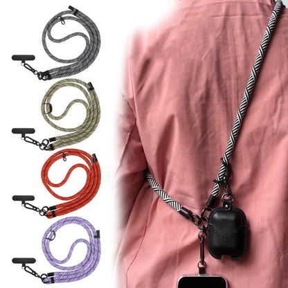 8mm Twill Texture Adjustable Phone Anti-lost Neck Chain Nylon Crossbody Lanyard, Adjustable Length: about 75-135cm